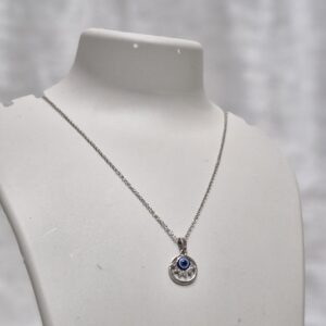 Evil Eye Protection Lotus Pendant Necklace - Image 2