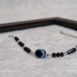 Black Beaded Evil Eye Protection Bracelet Cum Anklets - Image 1