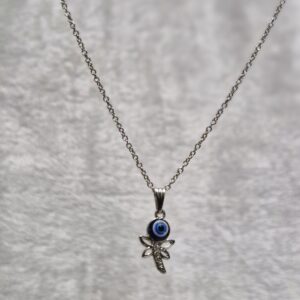 Evil Eye Protection Dragonfly Pendant Necklace - Image 1