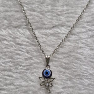 Evil Eye Protection Dragonfly Pendant Necklace - Image 3