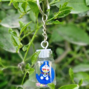 Doraemonn in a Glass Jar Keychain - Image 1