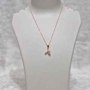 Elegant Rose Gold Mermaid Tail Necklace – Pearl & Crystal Charm - Image 1