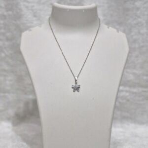 Silver Starburst Crystal Pendant Necklace - Image 1