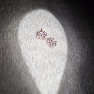 Sparkling Floral Crystal Stud Earrings - Image 1