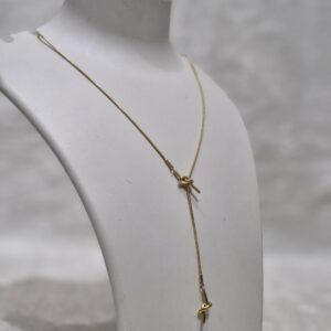 Premium Gold Knot Y Necklace – Anti-Tarnish Minimalist Elegance - Image 2