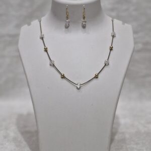 Crystal Bead and Rainbow Shade Chain Necklace Set (Premium Anti-Tarnish) - Image 1