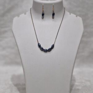 Midnight Gloss Bead Necklace Set (Premium Anti-Tarnish) - Image 1