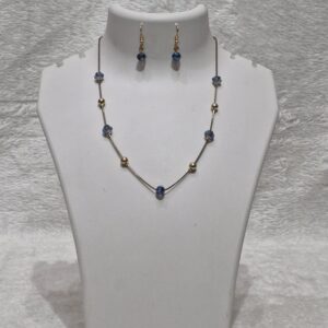 Sapphire Mist Bead Necklace Set (Premium Anti-Tarnish) - Image 1